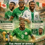 The anticipation surrounding the 🇳🇬 Nigeria FIFA World Cup 2026 team is immense, as the Super Eagles prepare to soar on football’s grandest stage across the USA, Canada, and Mexico. Representing the heartbeat of over 200 million Nigerians, this squad is more than just a national team; it is a symbol of resilience, speed, and attacking flair that has long made them one of the most respected and feared sides in African football. With a rich history, a blend of experienced stars and emerging talent, and a burning desire to surpass their previous Round of 16 finishes, Nigeria’s journey to the 2026 World Cup is a narrative of pride, passion, and the relentless pursuit of becoming the first African nation to conquer the world. Nigeria's national football team is called the "Super Eagles." It is the official team of the West African country Nigeria, which is part of the Confederation of African Football (CAF). This team is one of the most respected and feared teams in Africa. When it comes to African football, Nigeria is one of the first names that comes to mind. The Super Eagles are not just a team; they are an emotion, an identity for more than 200 million Nigerians. The entire country, from Lagos to Abuja, holds its breath for every match. This team is renowned worldwide for its speed, skill, and unpredictability. No team takes them lightly. History When does the Super Eagles' history begin? The Nigeria Football Federation (NFF) was established in 1945. Nigeria played its first international match in 1949. But the team truly established itself in international football in the 1950s and 1960s, when Nigeria gained independence from British rule. Nigeria became independent in 1960, and with it, the Super Eagles also began a new life. In 1963, Nigeria officially gained FIFA membership and became part of African football. In 1980, they won AFCON for the first time, a golden moment in Nigerian football. This boosted the team's confidence, and the world took notice. The 1994 World Cup was a turning point for Nigeria; the world saw that world-class football could also come from Africa for the first time. Playing Style How do the Super Eagles play football? Nigeria often uses a 4-3-3 or 4-2-3-1 formation. Their style is attacking; fast wingers, strong strikers, and creativity in midfield. The defense is solid, but sometimes leaves gaps. The Super Eagles are characterized by their speed. The wingers run so fast that defenders cannot keep up. This team is second to none on counterattacks. In an attack, this team is direct and aggressive. They prefer quick transitions and vertical passes over ball possession. Strong Points vs. Weak Points ✅ Strong Points Blistering Pace: Wingers and strikers are so fast that any defense can be breached. Physical Strength: Players are physically very strong and dominant in aerial duels. Attacking Talent: The squad boasts a world-class striker like Victor Osimhen. AFCON Experience: Three-time continental champions; know how to play under pressure. Young Talent Pool: Nigeria has no shortage of young footballers; the future is bright. ❌ Weak Points Lack of Consistency: Sometimes plays very well, sometimes loses to unexpected teams. Midfield Control: Weak ball control and possession game in midfield. Qualification Struggle: Sometimes, World Cup qualification becomes difficult. Records and Achievements What major records have the Super Eagles set? Nigeria has been a three-time AFCON champion. They won a gold medal at the 1996 Olympics, which was historic for Africa. Their best FIFA ranking is 5th, achieved in 1994. Nigeria was the first African team to win the FIFA World Youth Championship (now the U-20 World Cup); they achieved this feat in 1985 in the Soviet Union. The gold medal at the 1996 Atlanta Olympics was the Super Eagles' greatest achievement. They defeated teams like Brazil and Argentina in that tournament; the whole world was stunned. 🗣️ "Nigeria's strength lies in their rawness; they are not technically refined, but they are physically and mentally very strong." — Carlos Ibe, African Football Commentator (Illustrative Quote) World Cup Journey What was the Super Eagles' most memorable World Cup journey? Nigeria first participated in the 1994 USA World Cup. In that tournament, they shocked everyone by defeating Italy and Greece in the group stage. They lost to Italy 2-1 in the Round of 16, but the match was competitive until the last minute. 1994 — USA: First World Cup, defeated Italy in the group stage. Made history by defeating the Yankees. Lost to Italy in the Round of 16. 1998 — France: Lost to Denmark 4-1 in the Round of 16; a disappointing exit. 2002 — South Korea/Japan: Failed to qualify from the group stage. 2010 — South Africa: Eliminated in the group stage. 2014 — Brazil: Lost 2-0 to France in the Round of 16 but performed well in the tournament. 2018 — Russia: Eliminated in the group stage; Played a memorable match against Argentina but failed to qualify. Titles & Achievements What have the Super Eagles won so far? Nigeria has won three AFCON titles: in 1980, 1994, and 2013. Won the 1996 Olympic gold medal. Won the FIFA World Youth Championship in 1985. It is one of Africa's most successful teams. 🏆 AFCON 1980 — Nigeria (Home tournament, first-time champion) 🏆 AFCON 1994 — Won in Tunisia 🏆 AFCON 2013 — Won in South Africa 🥇 1996 Olympics Gold Medal — Atlanta, USA 🏆 FIFA U-20 World Cup 1985 — Soviet Union Legendary Players and Stars Who is the Super Eagles' biggest football legend? ⭐ Jay-Jay Okafor — Attacking Midfielder | 1993–2006 ⭐ Rashidi Yekini — Striker | 1984–1998 ⭐ Kanu Nwankwo — Forward | 1994–2010 ⭐ Nwankwo Kanu — Forward | 1994–2010 ⭐ Sunday Oliseh — Midfielder | 1993–2002 ⭐ Vincent Enyeama — Goalkeeper | 2002–2015 ⭐ Austin Jay Jay Okafor — mentioned above – is Nigeria's biggest legend if one name had to be chosen. Current Squad Who plays for the Super Eagles today? 🔵 Victor Osimhen — Striker | Napoli / Galatasaray Africa ka best striker filhal. Pace aur finishing dono mein world class. 🔵 Ademola Lookman — Winger | Atalanta 2023 AFCON mein star performance di. Tez, technical, aur scoring ability hai. 🔵 Calvin Bassey — Defender | Fulham Solid center-back defensive line sambhalta hai. 🔵 Alex Iwobi — Midfielder | Fulham Arsenal se aaya experienced playe,r creative midfield mein key role. 🔵 Stanley Nwabali — Goalkeeper | Chippa United 2023 AFCON mein outstanding performanc,es new number 1. 🔵 Kelechi Iheanacho — Forward | Sevilla Experienced stri,ker big moments mein goals karta hai. 🔵 Wilfred Ndidi — Midfielder | Leicester City Defensive midfielder team ka shield. Ball recovery mein best. 🔵 Taiwo Awoniyi — Striker | Nottingham Forest Young, energetic for, theward future of Nigerian attack. Coach & Staff Who is the Super Eagles' coach and how does he work? Nigeria's head coach in 2024-25 is Eric Chelle, the former national team coach of Mali. He focuses on aggressive pressing and youth development. Eric Chelle's coaching philosophy is based on attacking football. He gives young players chances and uses flexible formations, trying both 4-3-3 and 4-2-3-1. The previous coach was Jose Peseiro (Portuguese coach), who led them to the 2023 AFCON final, but lost to the Ivory Coast in the final. Changes followed. Matches When are the Super Eagles' next matches? 📅 November 2024 | Nigeria vs South Africa | 2026 World Cup Qualifier Draw 📅 November 2024 | Nigeria vs Benin | World Cup Qualifier Nigeria Win 📅 January 2025 | AFCON 2025 Qualifier Matches ongoing 📅 March 2025 | Nigeria vs [Upcoming Qualifier] | 2026 WC Qualifiers 📅 2025 AFCON —Nigeria will be in Morocco trying to qualify. Jersey & Colors Why is the Super Eagles jersey so iconic? Nigeria's home jersey is green with white details. The away jersey is white with green accents. Nigeria's green color is complete; it's the color of the flag and a symbol of unity. The kit manufacturer is Nike, which has been with Nigeria since 1994 (with some breaks). The 1994 World Cup jersey is considered one of the most iconic jerseys in the world. Its geometric pattern and bright green color created a stir in the fashion world. In 2018, Nike released a retro version that sold out within minutes. The 2018 World Cup jersey became a fashion icon. People all over the world wore it for style, not just for football. FAQs How many times has Nigeria won the World Cup? Nigeria has not yet won the World Cup. But they have reached the Round of 16 three times: in 1994, 1998, and 2014. What is Nigeria's FIFA ranking? Nigeria's FIFA ranking in 2025 is approximately between 30 and 40. Its best ranking was 5th in 1994. Who is Nigeria's most famous player? Jay-Jay Okafor is an all-time legend. Victor Osimhen is the biggest name among current players. What is the color of Nigeria's home jersey? The home jersey is green, the color of Nigeria's national flag. Nike manufactures shoes. Who is Nigeria's coach? Eric Chelle is the head coach in 2024-25. When did Nigeria play its first World Cup? Nigeria first participated in the 1994 USA World Cup and reached the Round of 16 directly. What is Nigeria's playing style? Fast, direct, and attacking football. 4-3-3 formation, fast wingers, and a strong physical game. Who is Nigeria's biggest rival? Ghana is Nigeria's biggest rival; it's called the "Jollof Derby." The match between the two teams is the El Clásico of African football. Conclusion The Super Eagles are not just a football team ,they are the pride of Africa. Whenever this team takes the field, the hearts of 200 million Nigerians beat in unison. Three AFCON titles, Olympic gold, and historic performances at the World Cup, this team has proven time and again that Africa can play world-class football. The future? Very bright. With a striker like Victor Osimhen, a winger like Ademola Lookman, and a wealth of young talent, the Super Eagles will be even more dangerous in the coming years. The 2026 World Cup will be held in the USA, Canada, Mexico, and Nigeria, and is certain to secure a spot. If all goes well, this team could even reach the quarterfinals for the first time. Super Eagles fans, they don't lose, they fight, they win! 💚 Keep supporting this team; good times will definitely come! 📚 Sources & References fifa.com cafonline.com (Confederation of African Football) Wikipedia—Nigeria national football team ESPN FC BBC Sport Africa Goal.com Nigeria Football Federation—thenff.com 👤 About the Author Usman Malik—Football Analyst & Journalist Usman has been covering international football for 15 years. African and Asian football is his special area. He has attended FIFA events and writes for multiple sports publications.Please give me a pic related to this article, or jo kush likha howa h is article ma wo bhi likh krdna
